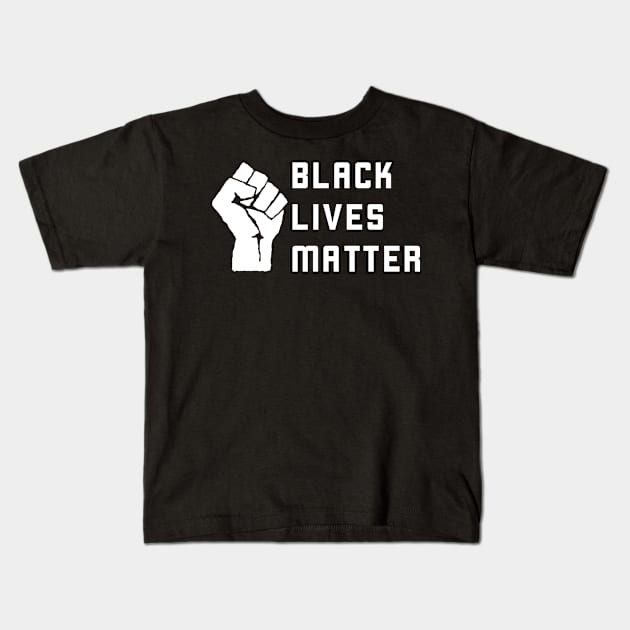 Black Lives Matter (white) Kids T-Shirt by GraphicGibbon